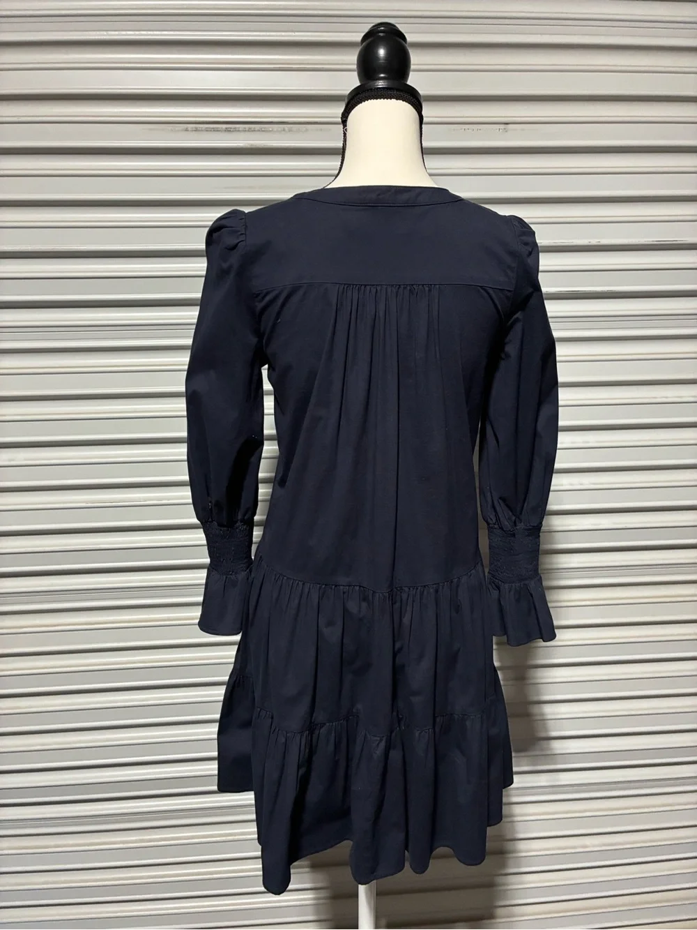 Navy Cotton Poplin Kenzo Dress Sz. S